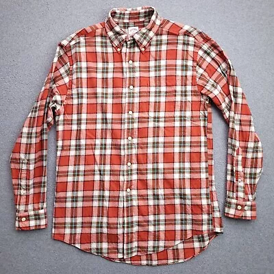 Brooks Brothers Flannel Button Down Shirt Medium Red Plaid L/S Size Mens • $19.98