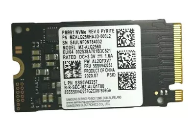 $44.50 • Buy Lenovo Samsung 256GB SSD PM991 NVMe PCIe M.2 2242 MZ-VLB2560 SSS0V42257