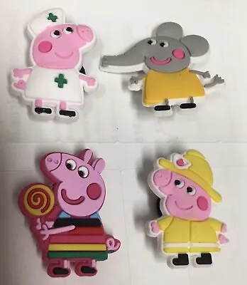 Lot Of 4 Different Peppa Pig Characters Jibbitz Croc Charms Shoe Charms • £3.77