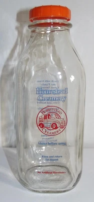 $14.24 • Buy Homestead Creamery 2018 STANPAC 32oz Glass Milk Bottle Burnt Chimney VA 9  W/lid