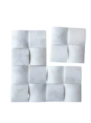 Carrara White 2  Honed Three Dimensional Marble Mosaic Wall Tile Backsplash Bath • $8.99