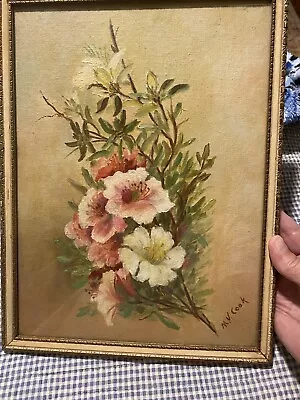 Beautiful Vintage Hand Painted Signed Floral Framed Artwork • $38.20