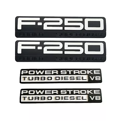 4x 05-07 F250 Lariat Super Duty Fender Emblem PowerStroke Turbo Diesel V8 Bagde • $49.99