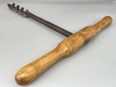 £29.99 • Buy Vintage Large 1 1/2  T Handle Hand Auger Drill Bit Boring Tool 19 3/4  Long