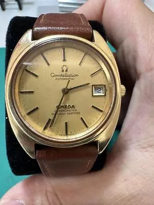 Omega Constellation Gold Cap Automatic Date Vintage Men's Watch Used Swiss Made • $799.19