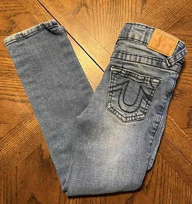 True Religion Girls Geno Relaxed Slim Fit Blue Jeans Skinny Leg Pants Size 6 • $17.49