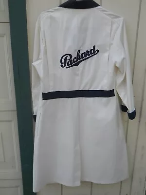 Vintage 60's  Packard  White&navy Shop Coat Button Fly  W / Patche Sz 38(med Vip • $70