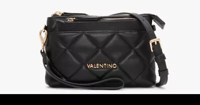 Valentino Small Ocarina Quilted Nero Wristlet Wallet Bag New • £55