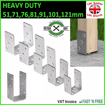 BOLT DOWN Heavy Duty 4mm Galvanised ( U  Shape) BRACKET Base POST Fence FOOT • £6.67