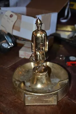 Vintage Fireman Firefighter Metal Ashtray • $14.99