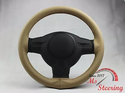 For Dodge Magnum 05-08 Beige Leather Steering Wheel Cover Purple Stit • $61.74