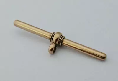 Antique 9ct/ 375 Rose Gold Swivel T-Bar For Albert Chain C.1910/ L 3.9 Cm/ 3.6 G • £110