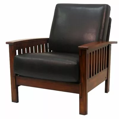 Mission Craftsman Shaker Leather Like Morris Chair - New! • $519