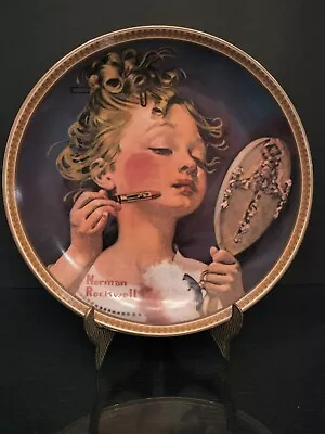 Knowles Norman Rockwell Plate - Making Believe At The Mirror 1982 • $5