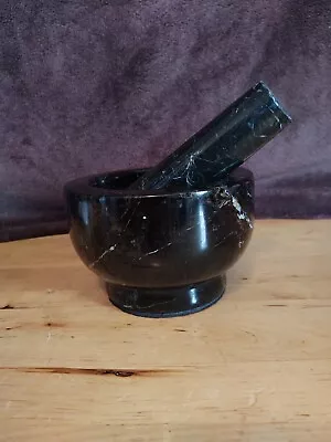 Black And White Onyx Mortar And Pestle Set • $15