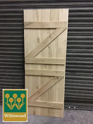 Bespoke Solid Oak Ledge & Brace Stable Door CUSTOM SIZES AVAILABLE • £238.28