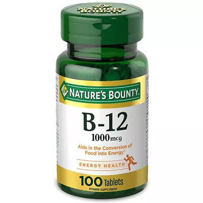 Nature's Bounty Vitamin B12 Supplement. Supports Metabolism. 1000 Mcg. 100 Tabs • $9.99