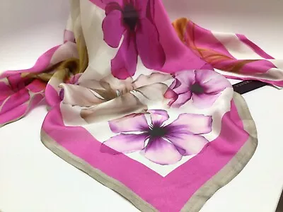 VERSACE Ladies FLORAL SILK SCARF / Made In Italy / NEW • $99.99