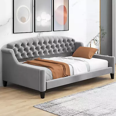Twin Daybed Twin Size Luxury Tufted Button Daybed Upholstered Twin Daybed Fram • $367.99
