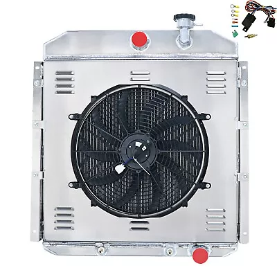 4-Row Radiator Shroud 16 Fan For 1955-1959 GMC Truck 4.4L 5.2L 5.3L 5.7L Cars • $309