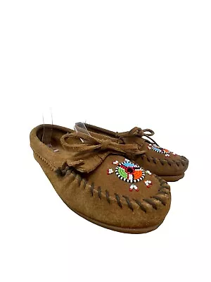 Minnetonka Moccasins Size 7 Rare Hand Beaded Decoration • £37.59