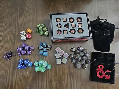 Dungeons And Dragons Dice Set 77 Pices (12 METAL DICE /65 POLYHEDRAL / 4 BAGS) • $35