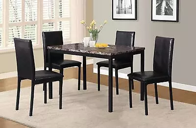 Roundhill Furniture 5-Piece Dinette Kitchen Dining Room Set With Faux Marble Top • $246.92