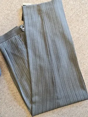 New Mens Grey & Black Pinstripe Trouser Morning Suit Masonic Ascot Wedding Dress • £69