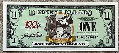 2002 Disney Dollar Steamboat Willie In Mint Condition AA Series Uncirculated • $47