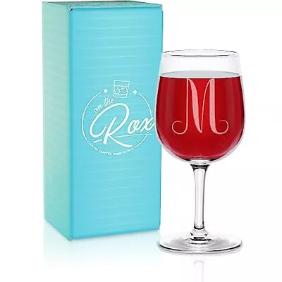 Monogrammed Gifts For Women Az Personalized Wine Glasses Engraved 12.75 Oz M • $26.95