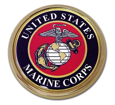 Marine Corps Usmc Seal Military Logo Chrome Auto Car Emblem Usa Made 3.5 . • $29.99