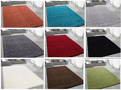 Extra Large Thick Shaggy Rug Soft Living Room Bedroom Carpet Hallway Runner Rugs • £13.99