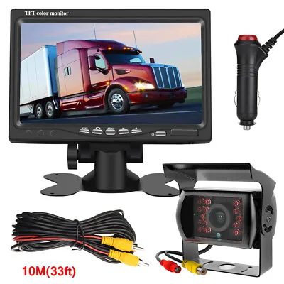 7  Monitor Rear View Backup Camera Night Vision System For RV Truck Bus VAN US • $48.99