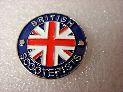British Scooterists Pin Badge. Metal. Enamel. Vespa Lambretta • £1.60