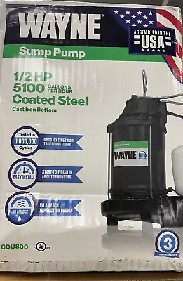 NEW - Wayne CDU800 1/2 HP Submersible Iron And Steel Sump Pump - Black • $159.95