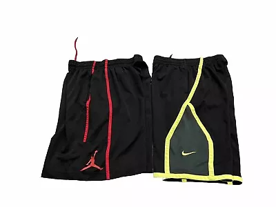 Lot Of 2 Nike Jordan Mens Black Volt Green Red Basketball Shorts Size XS • $29.99