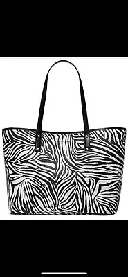 Michael Kors New Large Zebra Print Carter Open Tote Bag • $130