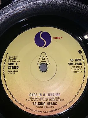 Talking Heads - Once In A Lifetime Soul Funk 45 Vg+/ex 1980 Sample • £7