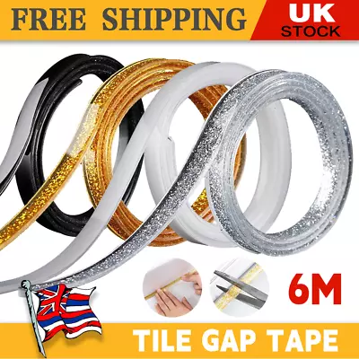 Ceramic Tile Mildewproof Gap Tape 6M Self-adhesive Waterproof Seam Sticker UK • £4.59