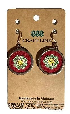 Handcrafted Earrings Pierced Vietnamese Handmade Artisan Craft Link 1 In • $7.99