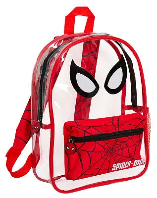 Spiderman Transparent Backpack Boys Swimming Bag Kids School Wipeable Clear Bag  • £16.95