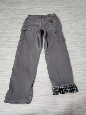 Carhartt B111 GVL Flannel Lined Duck Canvas Work Pants Actual Size 31 X 30 M1462 • $19.99