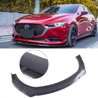 Carbon Fiber Front Bumper Lip Spoiler Splitter Body Kit For Mazda 3 Sedan Axela • $64.33