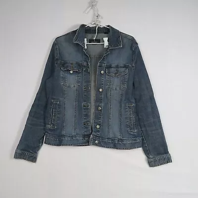 Sportscraft Womens Denim Jacket 12(AU) Or Medium Blue Buttons Long Sleeve • $27.99