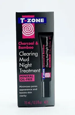 T-Zone Charcoal & Bamboo Clearing Mud Night Treatment 15ml Minimises Pores • £3.65