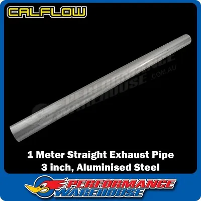 Aluminised Steel 3 Inch O.D. 1000mm (1m) Long Straight Exhaust Pipe • $46.98