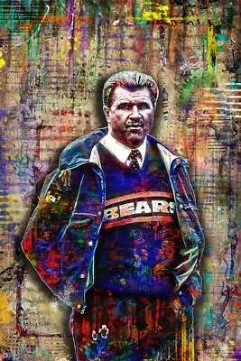MIKE DITKA 12x18in Pop Art Poster DA COACH MIKE DITKA Tribute Free Shipping US • $23.99
