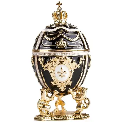 Black Lions Faberge Egg Replica Jewelry Box Easter Egg Фаберже 2.75  • $38.21