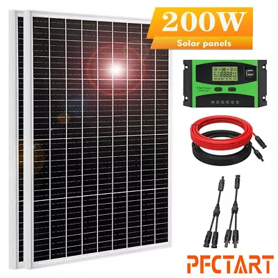 200W Solar Panel Kit Monocrystalline 12V Solar Panels Camp RV Caravan Boat Car • £138.58