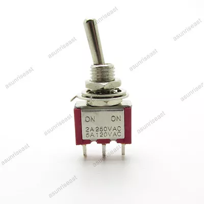 5×Mini Toggle Switch SPDT 2 Position ON-ON 3-PIN 250V 2A 120V 5A Red MTS-102 • $4.99